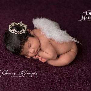 White Baby Wing Set / Baby Angel Wing Set / Rhinestone Crown / Angel Wings / Newborn Photo Prop / Newborn Wing / Newborn Angel Costume