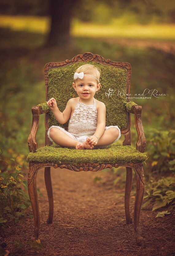 Ivory Sitter Set / Knit Toddler Romper / Mohair Romper / Ivory Bow Tie Back / Ivory Romper / Toddler Photo Prop / Knit Photo Prop / RTS