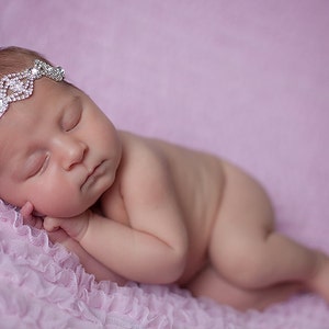 Silver Rhinestone Headband / Rhinestone Headband / Baby Girl Headband / Crystal Headband / Newborn Photo Prop / Newborn Headband /
