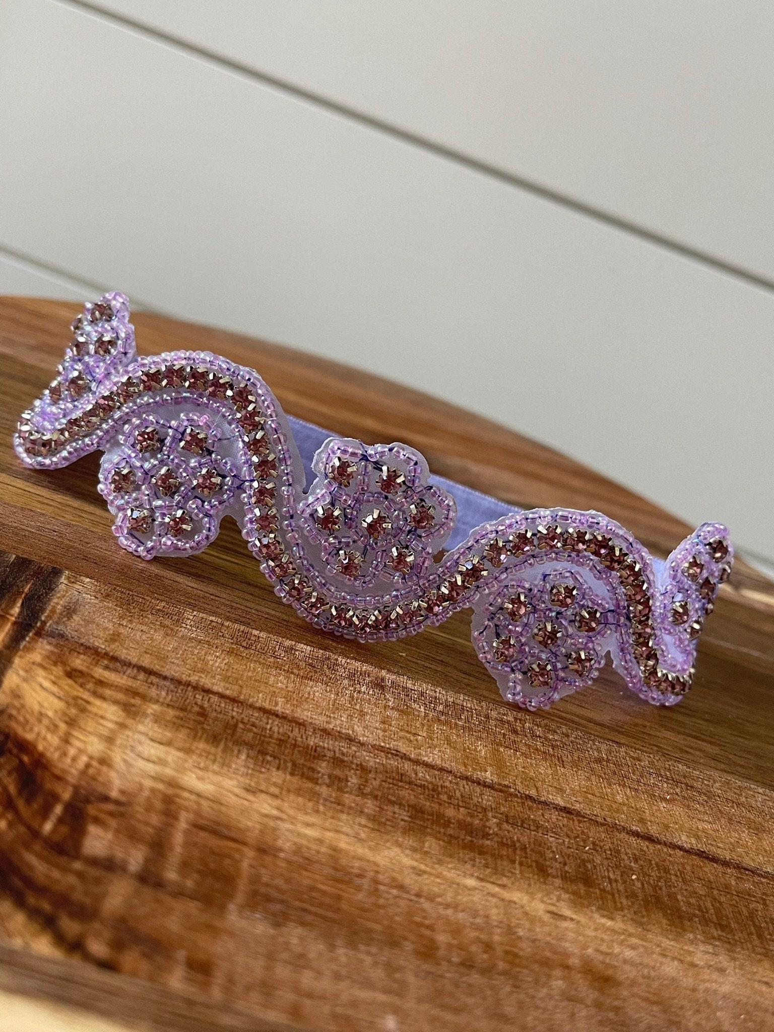 Lavender Rhinestone Headband - Etsy display picture 1