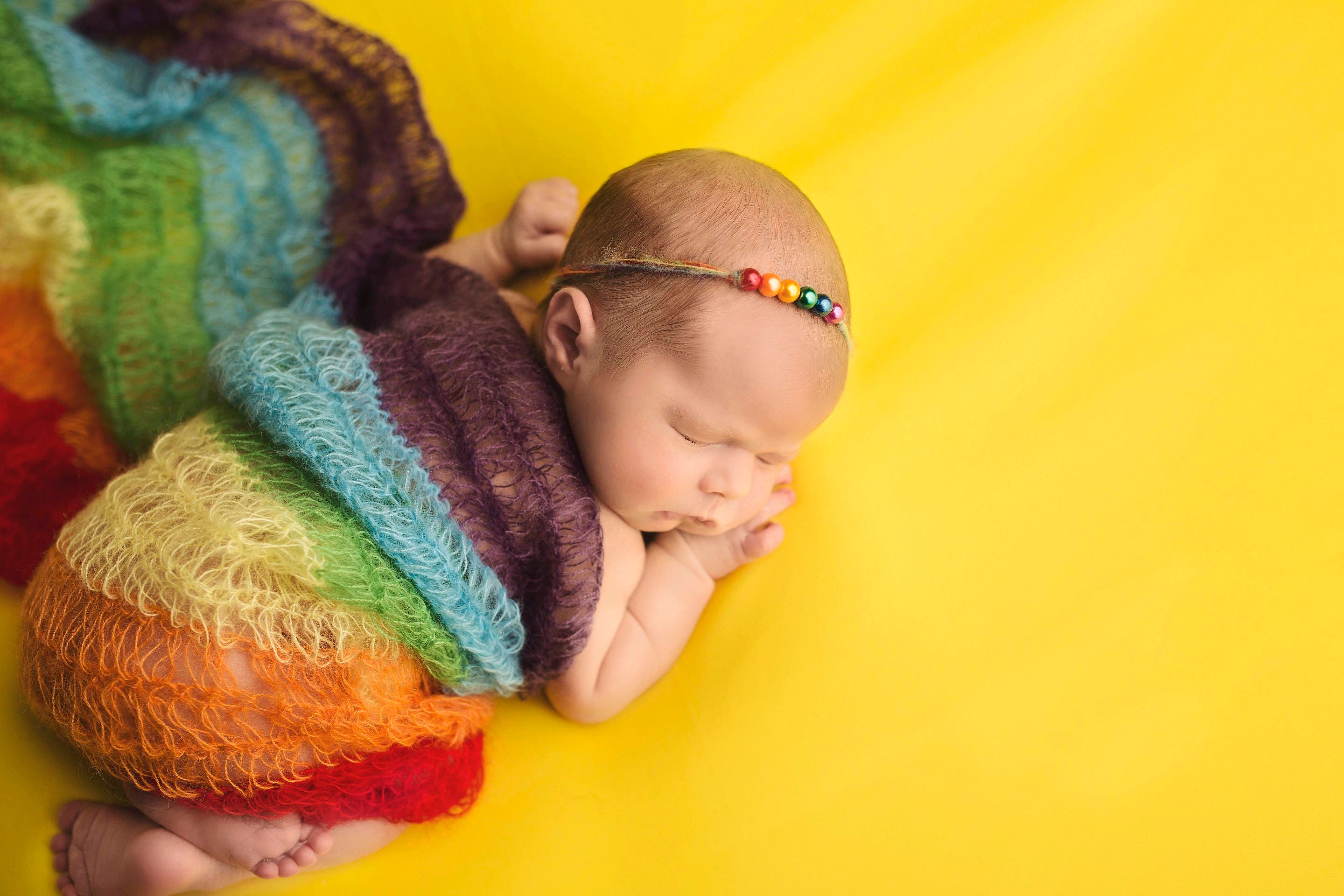 Rainbow Wrap Newborn Photos, Newborn Wrap Rainbow Baby, Rainbow Baby