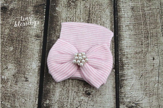 Rhinestone Pearl Newborn Hat, Newborn Hat, Baby Hat, Hospital Hat, Newborn Coming Home Outfit, Newborn Hospital Hat, Newborn Hat