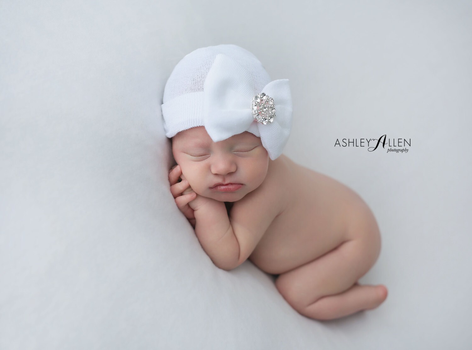 newborn pearl bow hat