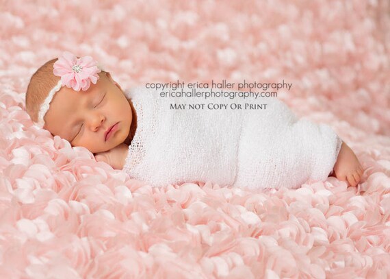 Petite Elegance Collection Mackenzie in Pink Headband or clip in MANY colors Beautiful Newborn Photo Prop Baby Headband