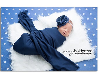 Delaney, Navy Headband, Navy Flower Headband, Baby Girl Headband, Baby Headband, Photo Prop, Newborn Prop, Baby Girl Photo Prop
