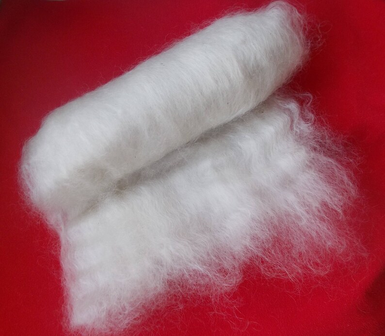 Handcarded Mohair Natural White Fiber Adult Mohair Roving Etsy
