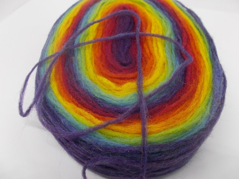 wool predrafted roving knitting preyarn felting self-striping lopi yarn Gradient thin pencil roving spinning fiber rainbow roving