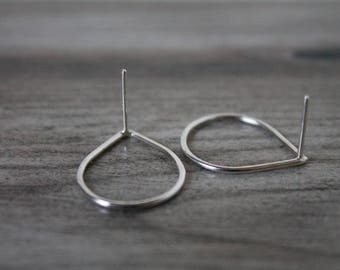 Teardrop Studs - Sterling Silver Earrings - Drop Shape Earrings - Earring Post