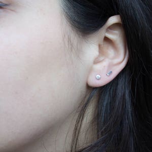 Mismatch Earring Studs Bar Earring and Dot Tiny Earrings Edgy Earrings image 3