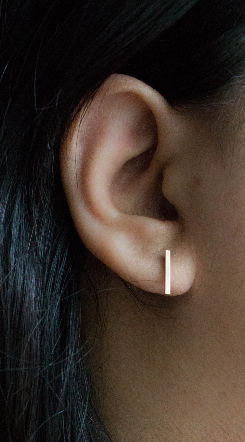 Gold Filled Bar Earrings Rose Gold Filled Bar Earrings Etsy