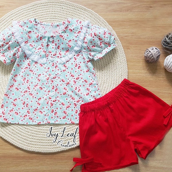 2 Pieces Floral Embroidery Smocked Baby Girl Clothing set| Spring Summer Handmade Clothing| Smocked Outfit Playtime Outfit Comfortable