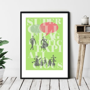 Supercalifragilisticexpialidocious Mary Poppins Movie Quote - A4/A3/A2 Print Julie Andrews wall art decor fun illustrated songs disney