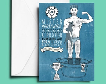 Yorkshire Greetings Card - Mr Yorkshire Award Winner Card - A6 Greetings Card -  Yorkshire Lad, Funny, Humour