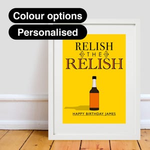 Relish The Relish Print - Yorkshire Relish/Henderson&#39;s Relish - Made in Sheffield - A4/A3/A2 Poster Wand Kunst Dekor Spaß illustriert