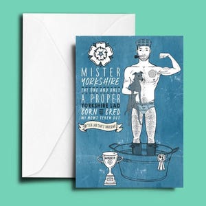 Carte de voeux du Yorkshire - Mr Yorkshire Award Winner Card - carte de voeux A6 - Yorkshire Lad, drôle, humour