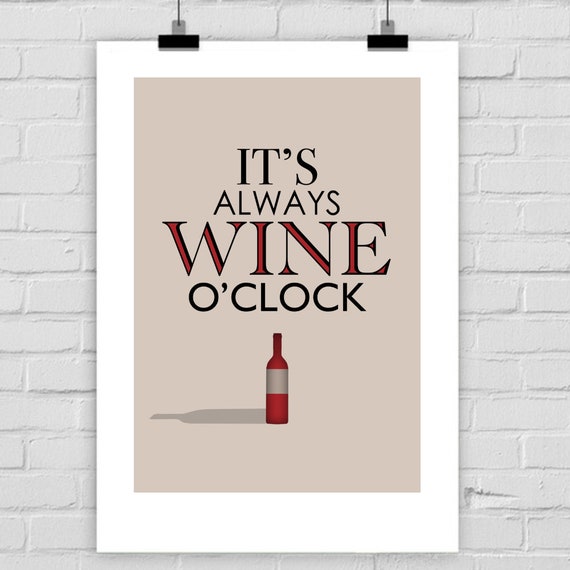 Personalised It s Always Wine O Clock Wall sticker / decals
