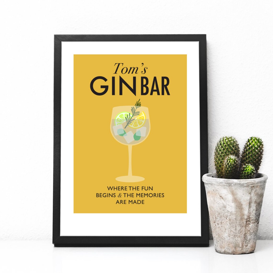 Personalised Gin Print A4/A3/A2 Wedding Birthday Gin Gift Etsy