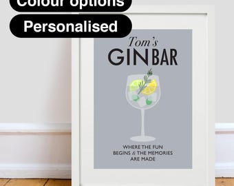 Personligt ginbartryck: Anpassad namndekoration