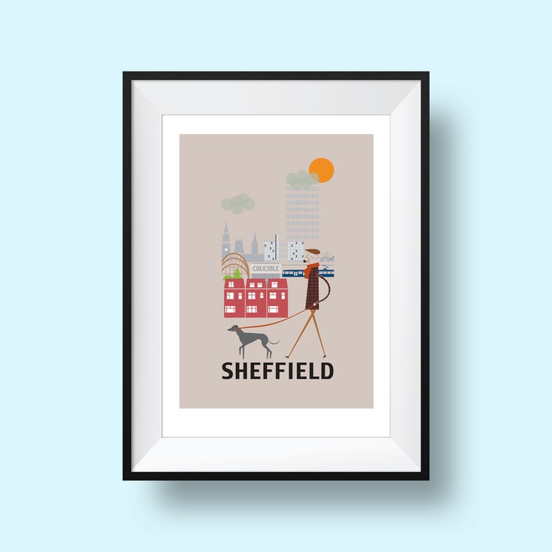 Sheffield Print A4/A3/A2 Poster Wall Art City Skyline Etsy UK