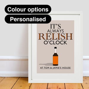 Es ist immer Relish O&#39;Clocked Print - Yorkshire Relish/Henderson&#39;s Relish Made in Sheffield A4/A3/A2 Poster Wand Kunst Dekor Spaß illustriert