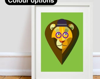 Hipster Lejontryck: Safari Barnrumskonst, Barnrumsinredning