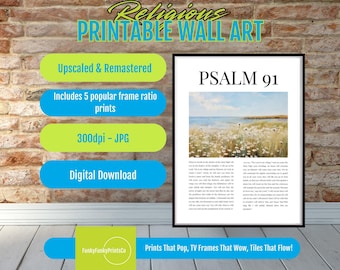 Psalm 91 Art Print: Christian Scripture Wall Art (Digital Download)
