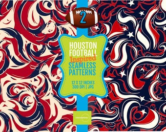 PRINTABLE Patterns Football Seamless 12x12 Tiles, 300 DPI Houston Sports Inspired Digital Downloads, Football Tile Patterns
