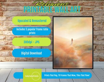 Abstract Jesus Wall Art – Modern Christian Printable, Spiritual Faith Decor, Contemporary Religious Artwork, Digital Download