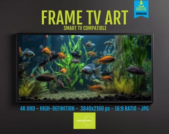 Ocean Scene TV Art – Serene Underwater Display for Samsung Frame, 4K Digital Download, Peaceful Aquarium-Style Wall Decor