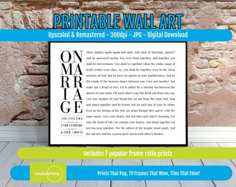 Kahlil Gibran Marriage Poem Print: Elegant Wedding Vows Art (Digital Download