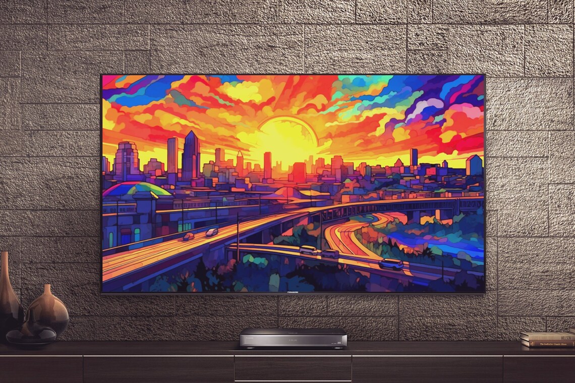 Frame Tv Art Atlanta Skyline, Digital Art for Tv, Samsung Art Tv