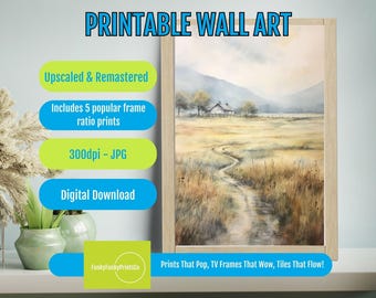 Moody Landscape Art Print - PRINTABLE Wall Decor -Digital Download Artwork for Home, Nature-Inspired Interior Design, Modern Wall Art