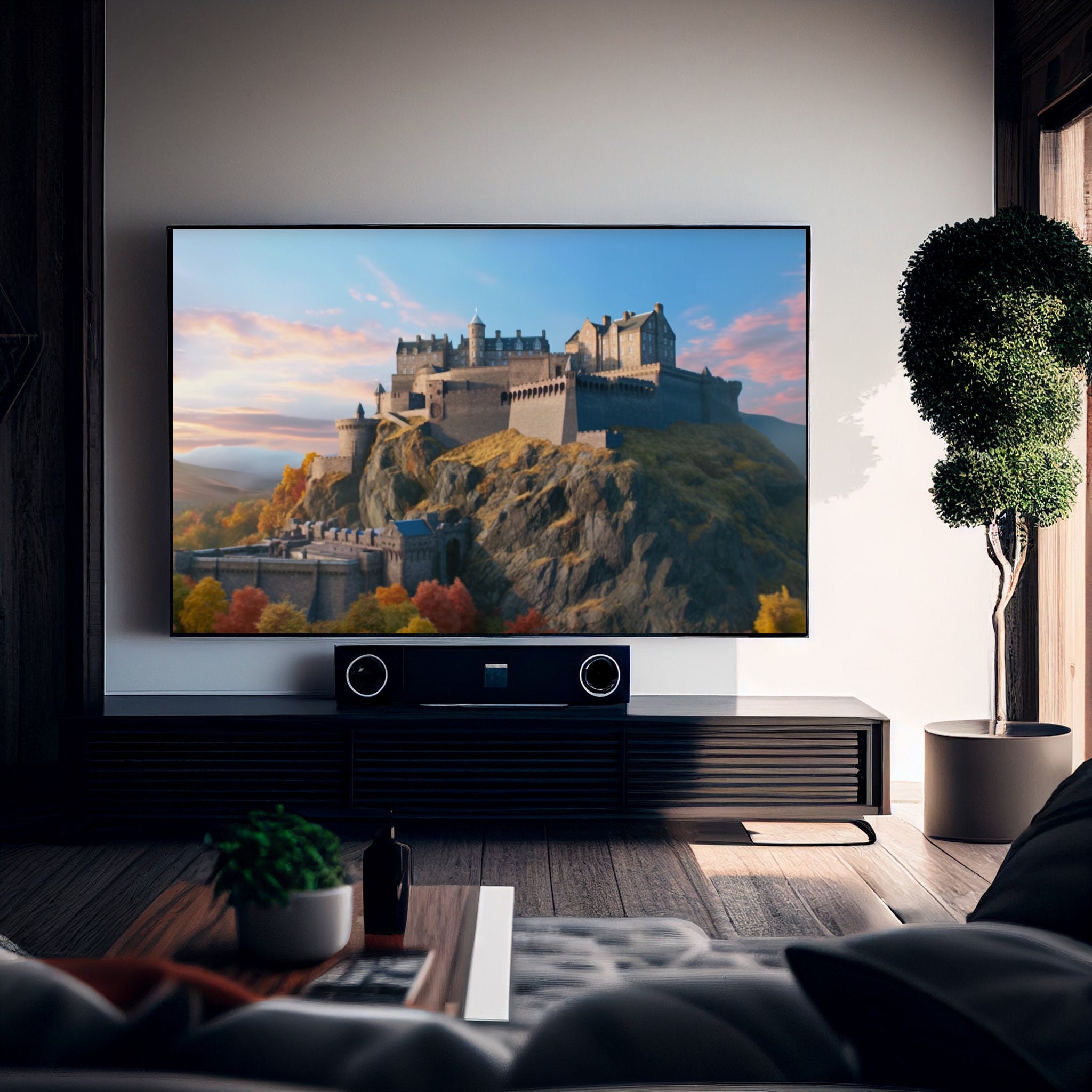 Edinburgh Castle FRAME TV Art Set of 2 Images Scotlands Charm 4K HD 16x9 Perfect for Most Smart