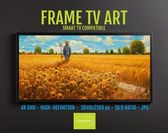 Van Gogh Inspired Digital Scarecrow TV Art (Vintage Fall, Halloween 4K)