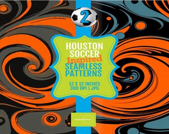 Soccer Pattern Digital Paper 12x12" - Houston Inspired - Seamless Soccer Ball Art Prints, Vibrant Sports Theme for Creative Projects & Decor