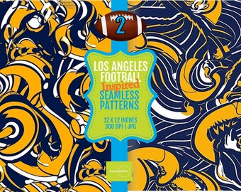 Digital Tiles 12x12 Seamless Los Angeles Football Colors - PRINTABLE Patterns - Sports Design 2 Pack, 300dpi JPG Digital Papers