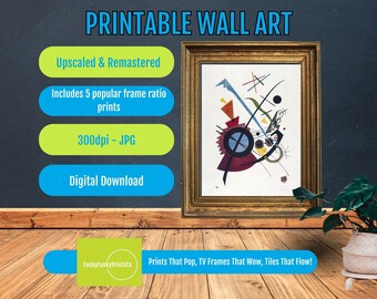 Kandinsky Print Bold Abstract Wall Art, Colorful Geometric Decor for Modern Homes, Bauhaus Inspired PRINTABLE Contemporary Art