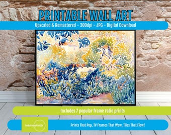 Floral Art PRINTABLE Landscape Poster – Vibrant Impressionist Botanical Wall Decor, Colorful Nature Art for Modern Home or Office
