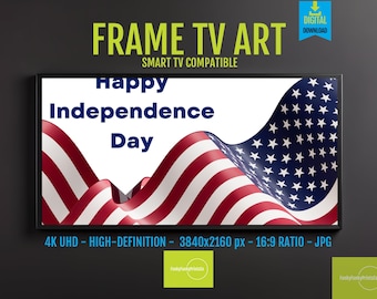 4K TV Screensaver USA Patriotic Digital Download, Independence Day & 4th of July Summer Art for Frame TV, Americana Holiday Decor, 238