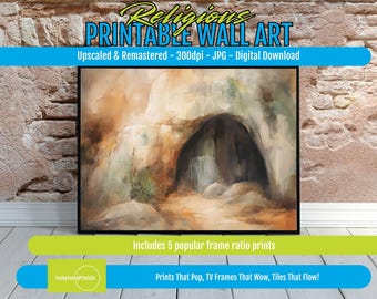Empty Tomb PRINTABLE Wall Art | Resurrection Christian Decor | Easter Digital Download | Faith-Inspired Home Gift