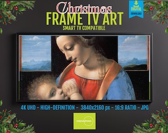 Virgin Mary with Infant Jesus Art: Soft Warm Tones for Screen