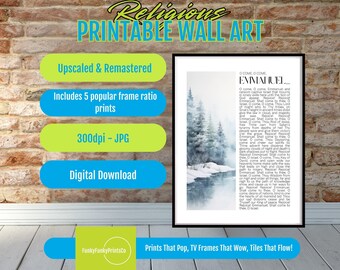 Bible Verse Wall Art O Come Emmanuel Christmas PRINTABLE Christian Decor Scripture Print Farmhouse Holiday Digital Download 300dpi