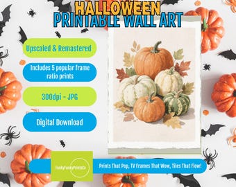 Watercolor Pumpkin Illustration: Rustic Autumn Decor Printable (Digital Download