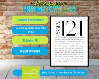 Bible Verse Print Psalm 121 PRINTABLE Wall Art, Christian Decor, Minimalist Scripture, Inspirational Digital Faith Download Gift