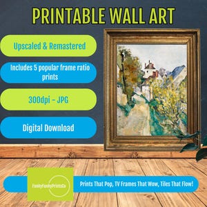 Cezanne House Print: Vintage Impressionism Art, Provencal Landscape (Digital Download)