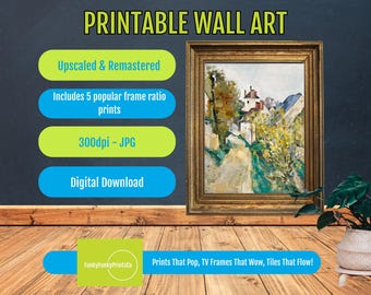 Cezanne Print Provence House Wall Art, Impressionism Art History, Vintage Style Download, Modern Geometric Printable Decor
