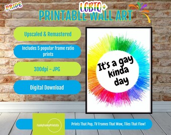 Pride Wall Art Printable LGBT Digital Download, Rainbow Decor for Pride Month, Colorful Queer Art Print, LGBTQ Gift Idea, Celebration Poster