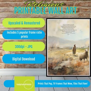 Psalm 23 Christian Wall Art Set: Shepherd & Sheep Decor (Printable)