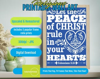 Peace of Christ Printable Art - Uplifting Christian Wall Decor, Colossians 3:15 Scripture, Instant Download Inspirational Quote, 4112