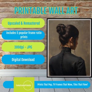 Viktorianische Frau Portrait Druck: Stimmungsvolle Vintage Fine Art (Digitaler Download)
